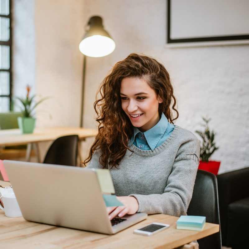 woman using business internet